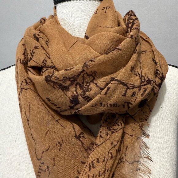 Patricia Nash Scarf Women's 25X80 Traveler Print Signature Map Soft Wrap Shawl - Picture 7 of 8